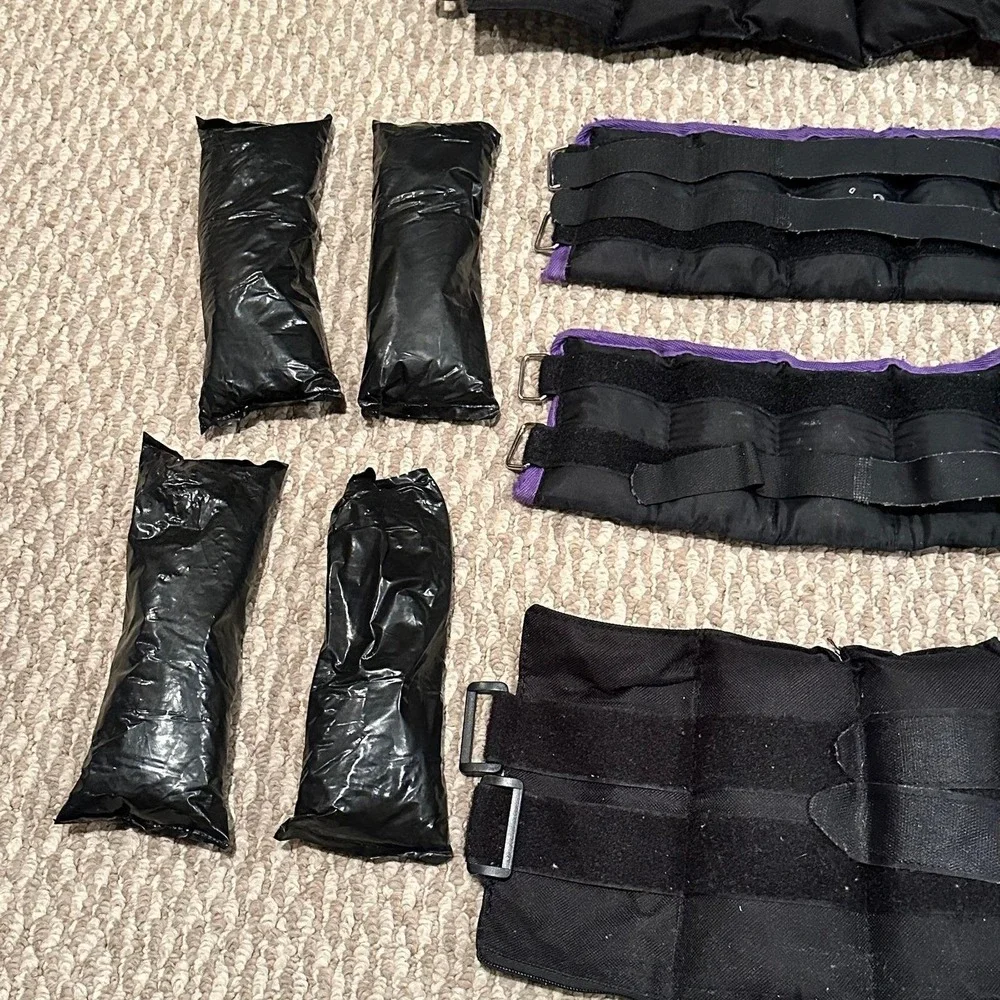 Active Fitness Bundle Adjustable Weighted Ankle Wrist Straps + Accessories - Lot